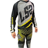 Conjunto Equipo Motocross Ls2 Mx  Amarillo, Negro Y Blanco