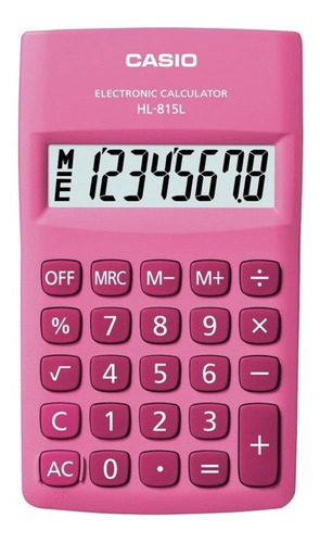 Calculadora De Bolso 8 Dígitos Rosa Hl-815l-bk 1 Un Casio