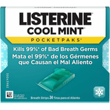 Listerine Cool Mint Pockepaks 3 Paquetes De 24 U Mal Aliento