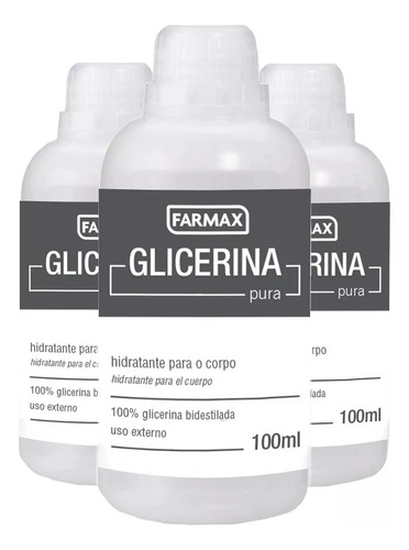 Glicerina Hidratante Para Corpo 100% Pura Farmax 100ml (c/3)