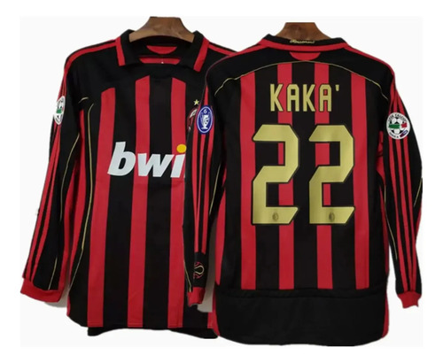 Qy Camiseta Retro De Manga Larga Ac Milan Home Kaka #22 | Meses sin interés
