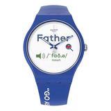 Reloj Swatch All About Dad Color De La Correa Azul Color Del Bisel Azul Color Del Fondo Blanco