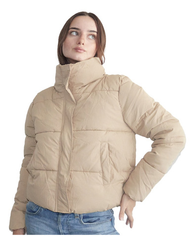 Campera Nano Impermeable Puffer Con Cuello Zoe #z124