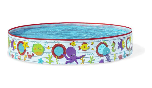 Piscina 435 Litros Semirrigida Fundo Do Mar Colors 1,52x25cm