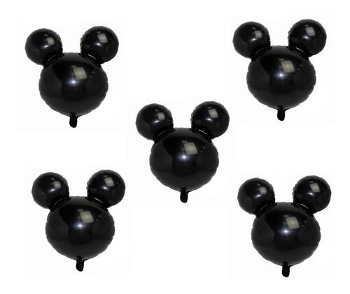 5 Pzs Globo Mickey Mouse Cabeza 45 Cm Minnie Rojo Negro Azul