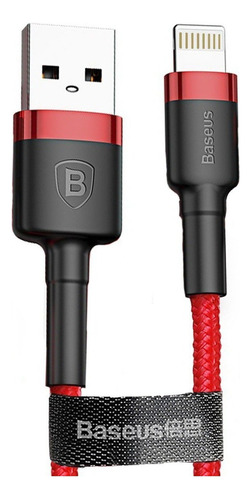 Cable Para iPhone Reforzado Carga Rápida 2 Metros Color Rojo