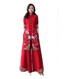 Conjunto De Vestido Tang Costume Cos Hanfu Para Mujer, Midi,