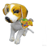 Beagle 30cm Cachorro Pelúcia Realista Filhote Sentado