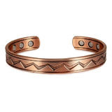 Pulseira Cobre Puro Magnética Bracelete Unissex Viking Luxo