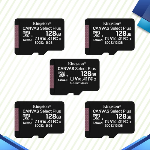 Paquete De 5 Memorias Micro Sd Kingston - 128 Gb