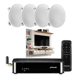 Som Ambiente Bluetooth Potência P/tv + 04 Arandelas + Sub