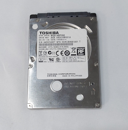 Hd 500gb Para Notebook Toshiba Mq01abf050