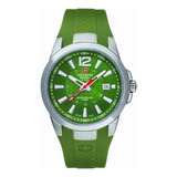 Reloj Swiss Alpine Military Combat Air 7058.1838sam Malla Verde Bisel Plateado Fondo Verde