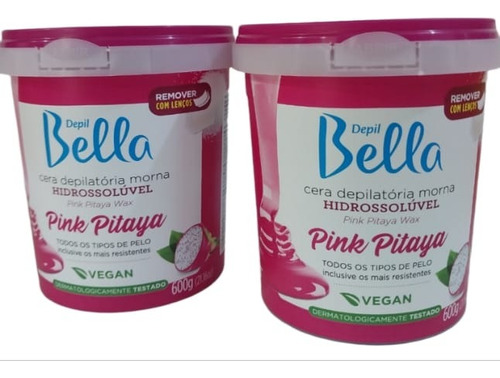 Cera Depil Bella Hidrossolúvel Pitaya 1,3kg Com 2 Unidades