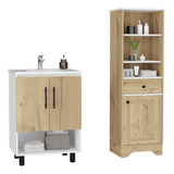 Mueble Lavama2p+mueble Optimiza1c-bath Bi-color-blanco/duna