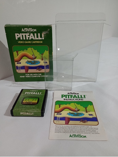 Atari 2600 Pitfall En Caja Con Juego, Manual Y Protectores D