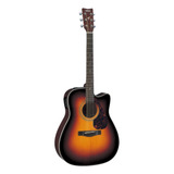 Guitarra Electroacústica Yamaha Fx370c Para Diestros Tobacco Brown Sunburst Palo De Rosa Brillante