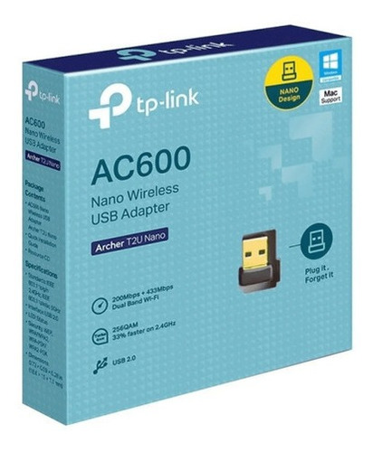 Adaptador Wifi 600mbps Tp-link 5ghz Ac600 Archer T2u Nano