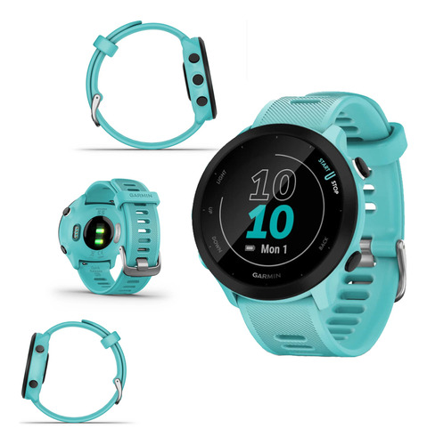 Smartband Garmin Forerunner 55 Esporte 1.04  Caixa 42mm De  Abs  Aqua, Pulseira  Aqua 010-02562-00