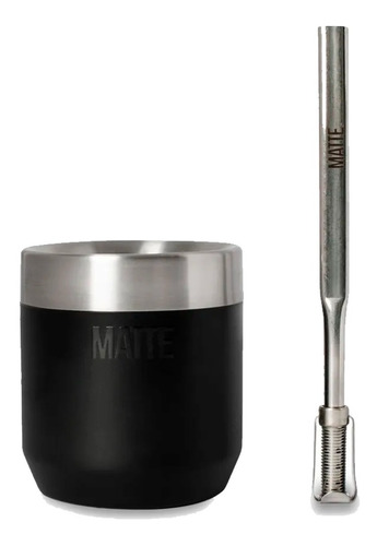 Mate + Bombilla - Matte Ds Line Acero Inoxidable Termico