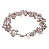 Pulsera Cadena De Cuentas De Plata Ley 925 + Bolsa + Paño