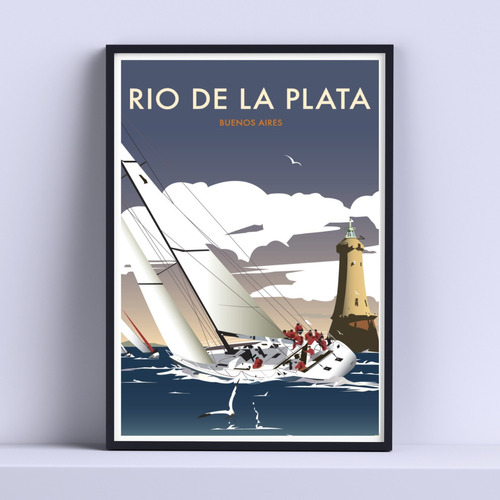 Cuadro Rio De La Plata Travel Bs As 30x40cm List P Colgar