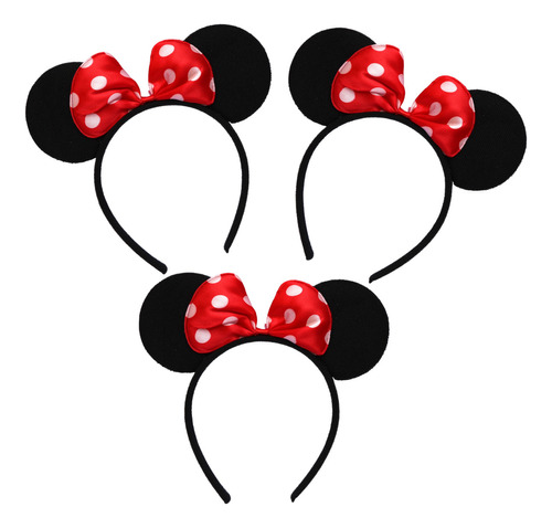 10 Diadema Minnie Mouse Orejas Raton Negro Mickey Economica