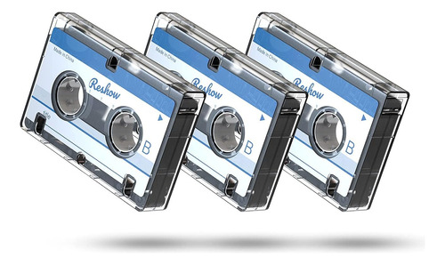 Microcassettes En Blanco Reshow , 60 Minutos, X3 Unidades