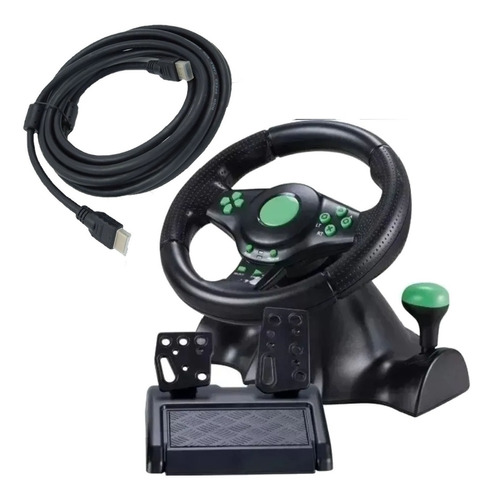 Volante 4x1 Xbox360 Ps3 Ps2 Pc Pedal Cambio Cabo Hdmi Brinde