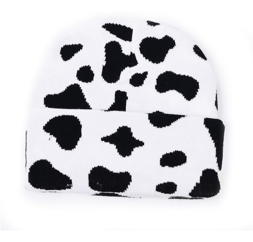 Touca Gorro De Frio Lã Vaquinha Zebra Animal Print Preto