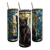 Termo Café Skinny Tumbler Gatitos Gatos Negros