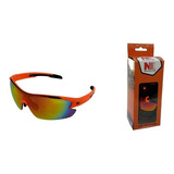 Lentes Ciclismo New Evolution Ne-504 Intercambiables Color De La Lente Tornasolado Color Del Armazón Naranja