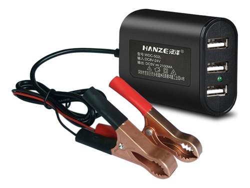 Adaptador De Carga De 3 Puertos Con Convertidor Dc Clip 12v