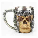 Taza Tazon Mug Calavera Guerrero Medieval 350ml Vikingo