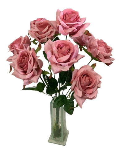 Buque Rosas Envelhecidas Matizadas C/9 Flor Artific. Perman.