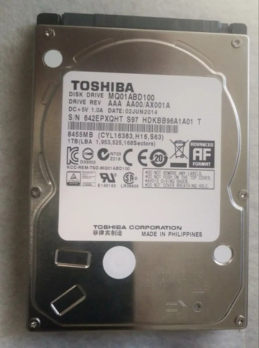 Disco Duro Interno Toshiba Mq04abf100 1tb Seminuevo 