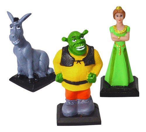 Bonecos Turma Do Shrek Princesa Fiona Burro Resina Decoração