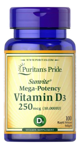 Vitamina D3 10.000 Ui Puritans Pride 100cap Orig E.u.a C/ Nf