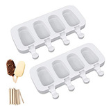 Ouddy Moldes De Silicona Para Paletas Con Tapa, 2moldes Par