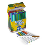 Super Tips Crayola 100 Plumones Marcadores Delgados Lavables