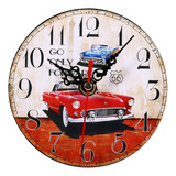Reloj De Pared Redondo Vintage Azul #2 12, Estilo Antiguo Cr