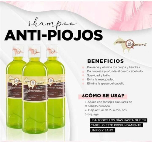 4 Shampoos Anti-piojos Yeguada 500 Ml Cada Uno