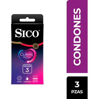 Sico® Clímax Mutuo, Condones Retardantes, Caja De 3 Pzas