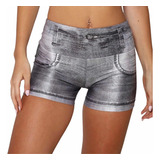 Short Body Sculpt Simil Jean Gris - Modelo Adilene 