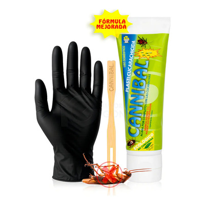 Kit 1 Cannibal veneno mata cucarachas producto original exterminador de plagas ecológico con 1 tubo de 120g más guante y aplicador | Meses sin interés