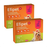 2 Efipet 3+ Ibasa Antipulgas Para Cães De Até 4kg - 0,67ml