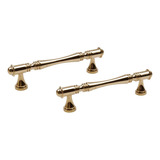 Pack Of 2 Solid Brass Cabinet Handles 3.8 Inch(96mm) Hole Ce