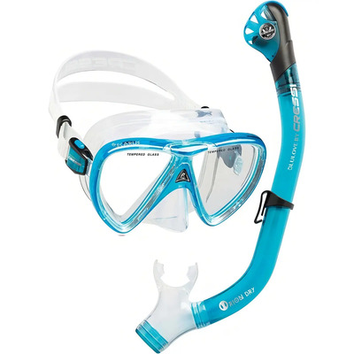 Combo Cressi Ikarus & Orion Dry Para Snorkeling Y Buceo Color Aqua marina | Meses sin interés
