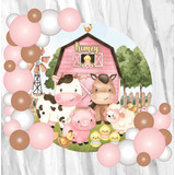 Fondo Banner Candy Bar Circular Granja Nena 100x100cm