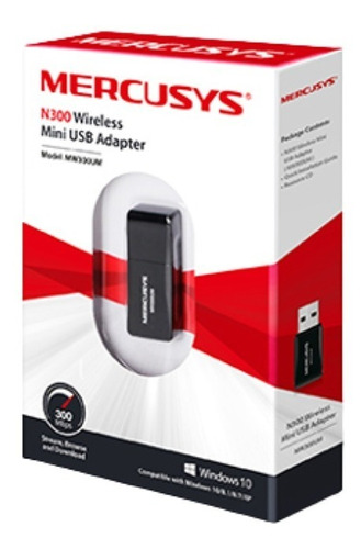 Mini Adaptador Mercusys Mw300um Usb Wifi 300mbps Pc